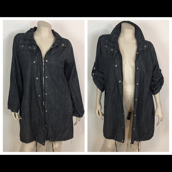 Live a Little Jackets & Coats Light Denim Long Jacket Over Shirt